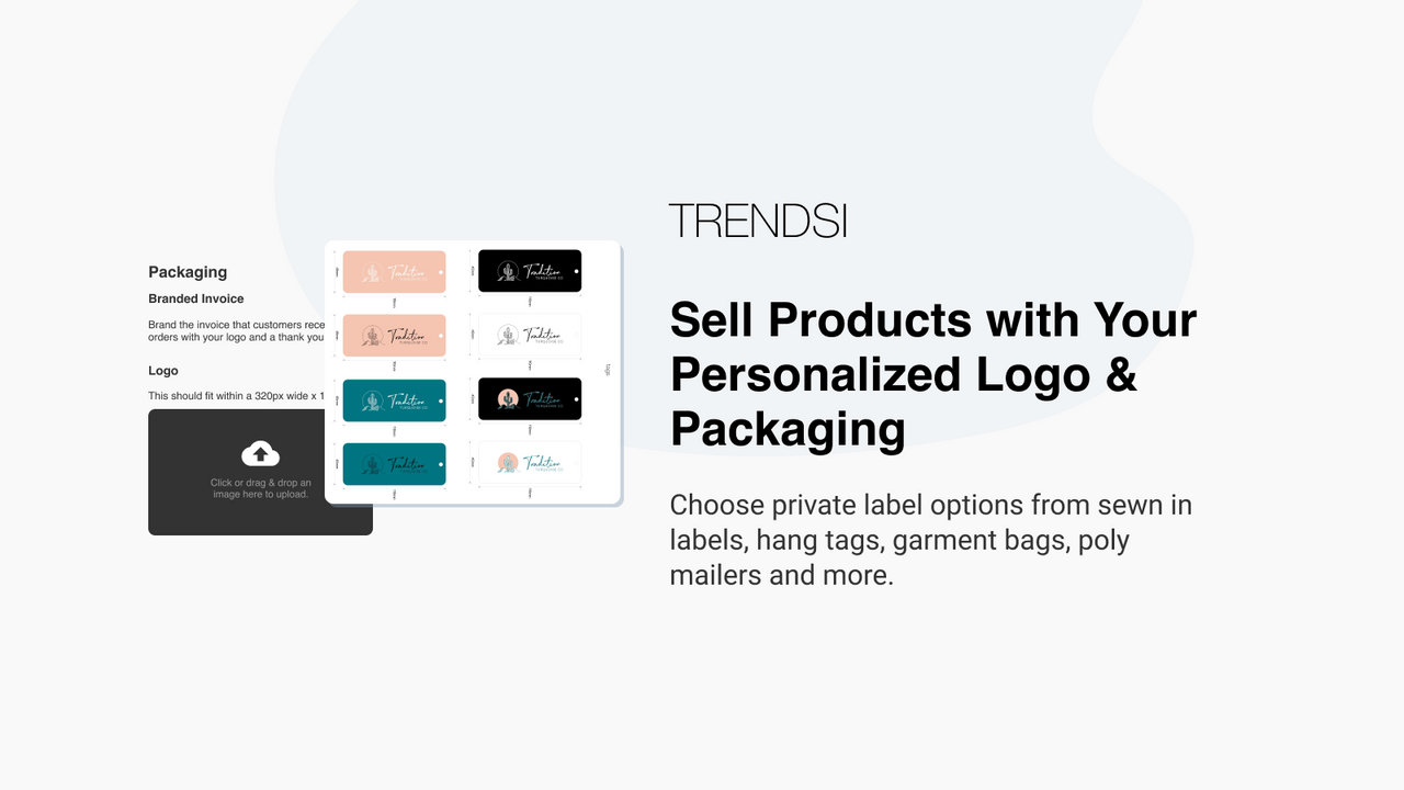 Sælg produkter med personlige logoer