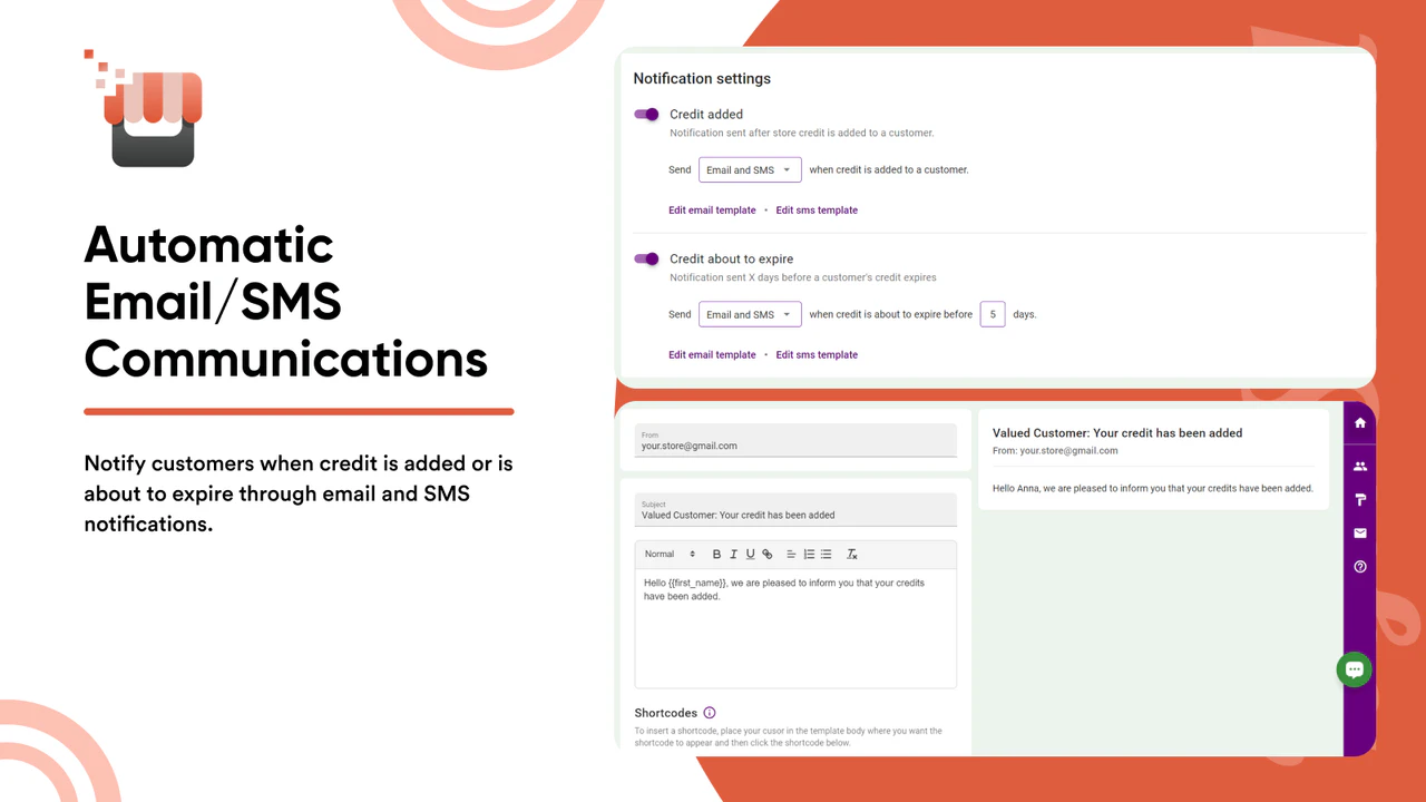 Automatic Email / SMS Communications