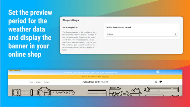 Set the preview period for the weather data