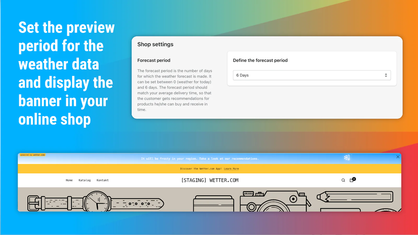 Set the preview period for the weather data