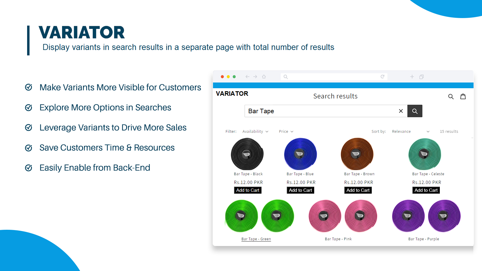 Variator: See Product Variants Screenshot