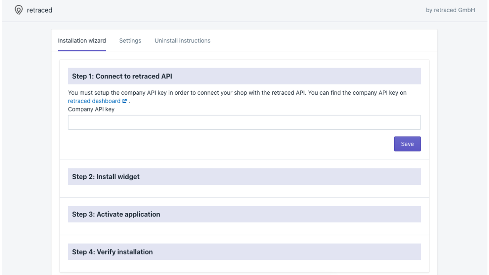 Hovedapplikationsdashboard