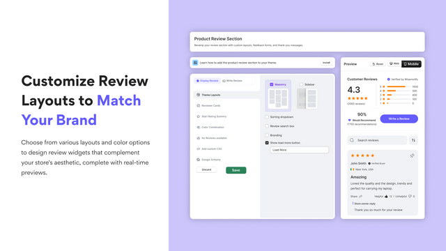 Customize Review Layouts to Match Your Brand