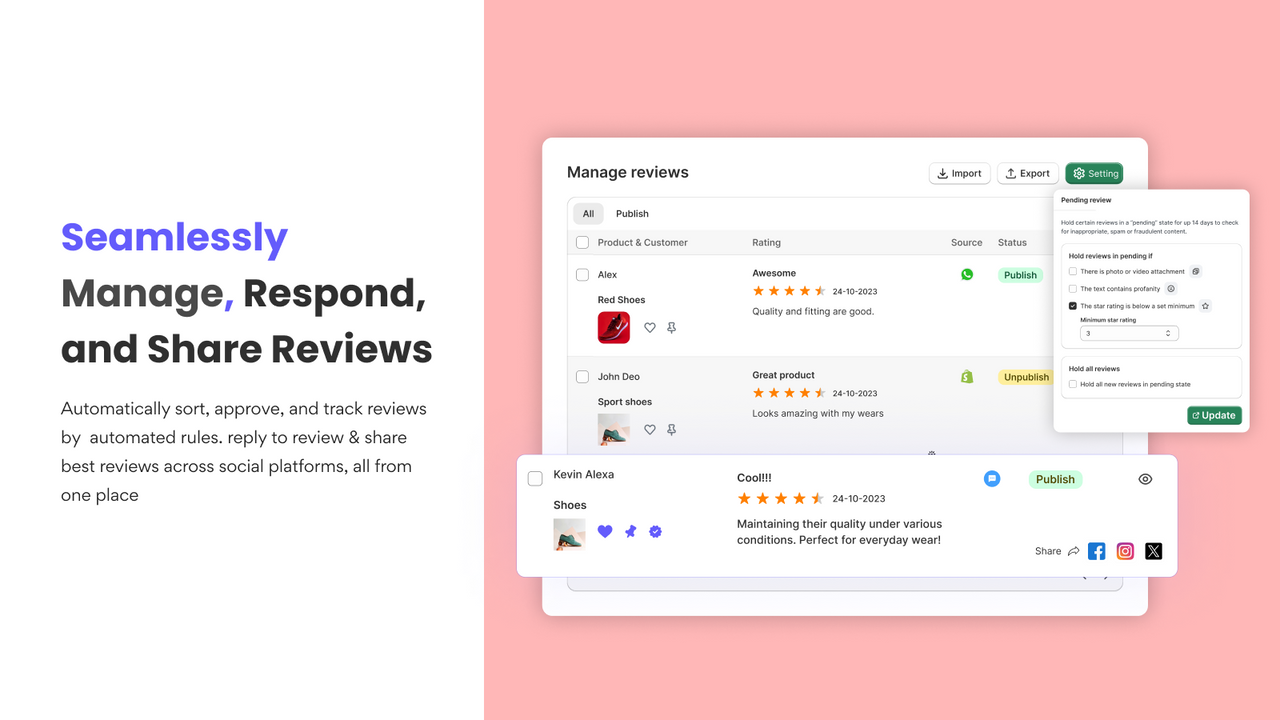 Seamlessly Manage, Respond, and Share Reviews