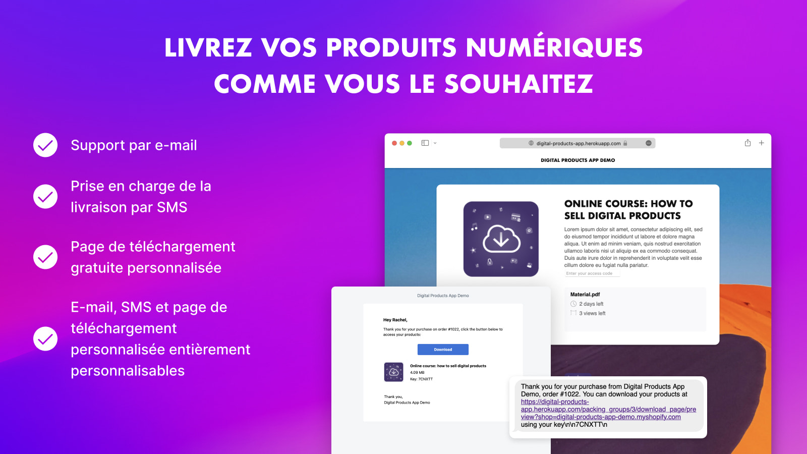 Livrez vos produits numériques