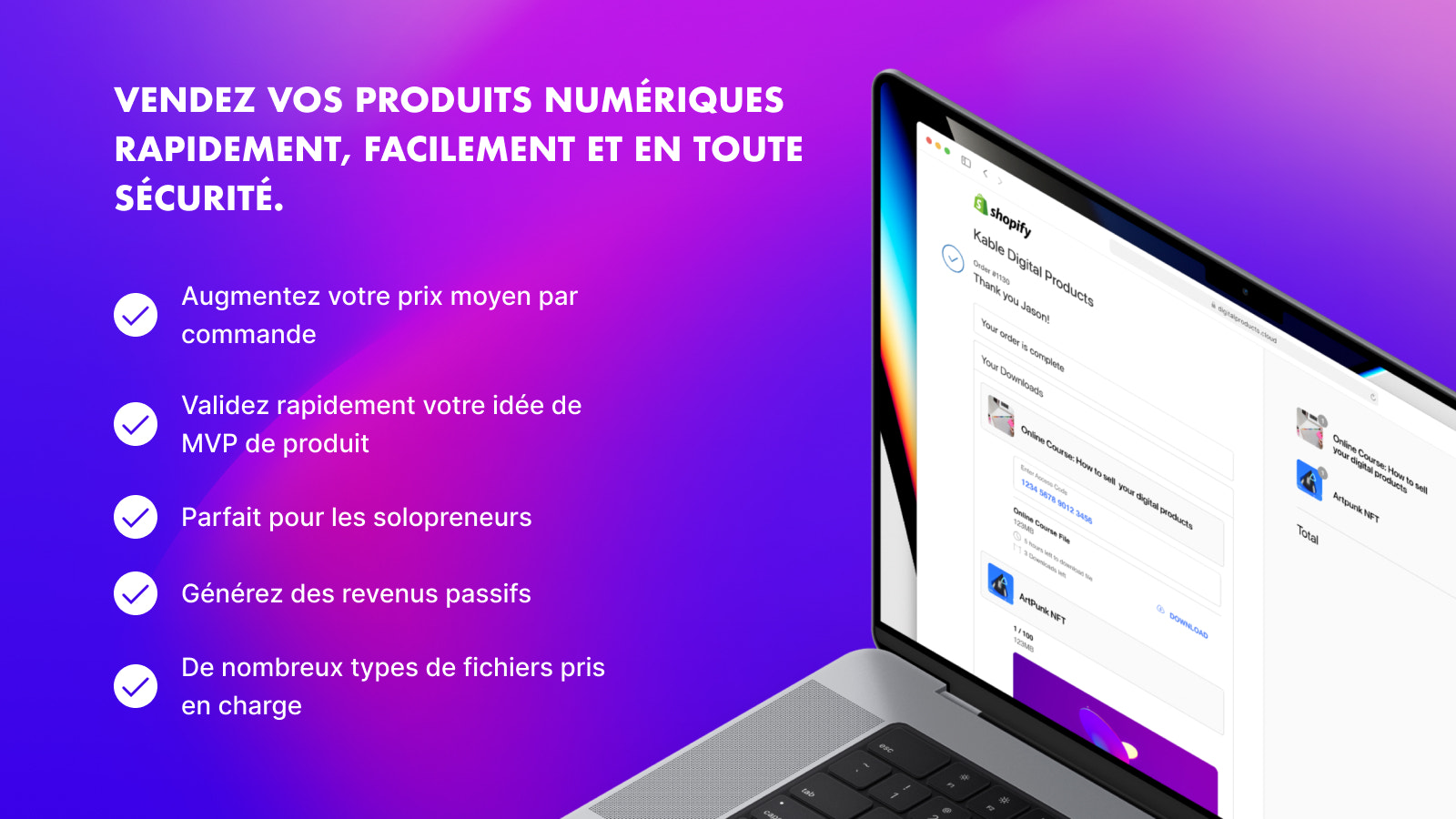 Vendez vos produits numériques