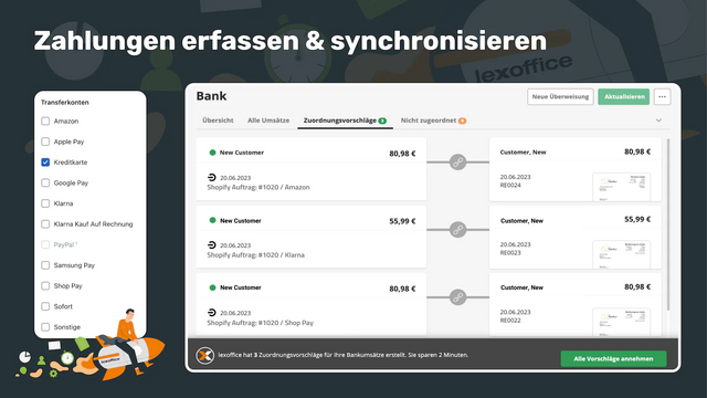 lexoffice buchhaltung integration shopify zahlungen erfassen