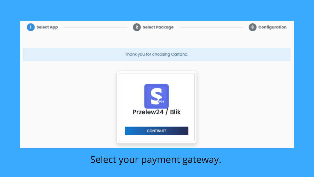 Select your payment gateway.