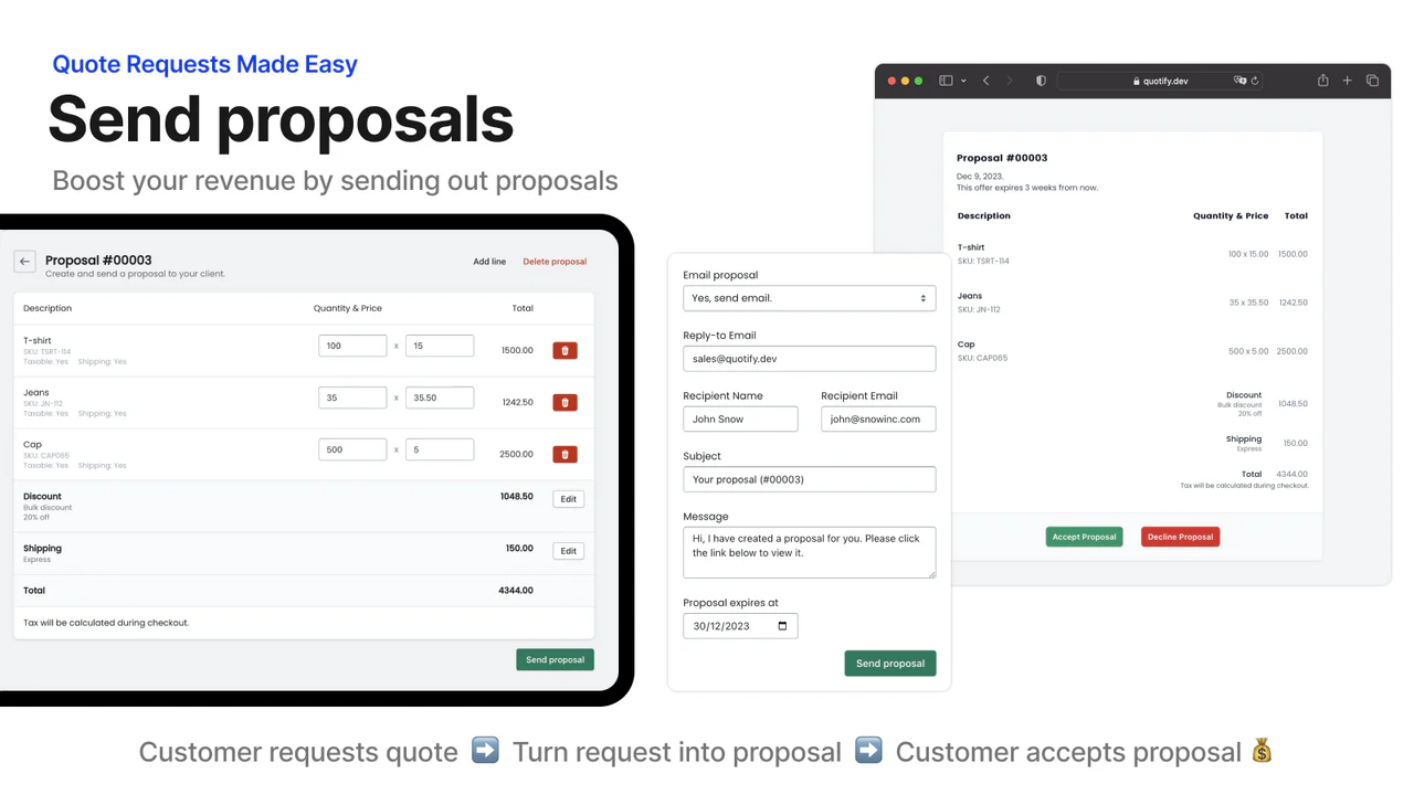 Send tailor-made proposals to your customers