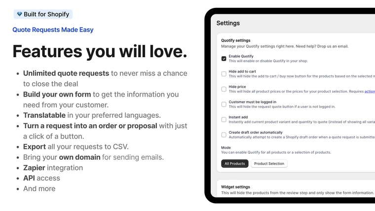 Quotify: Easy quote requests Screenshot