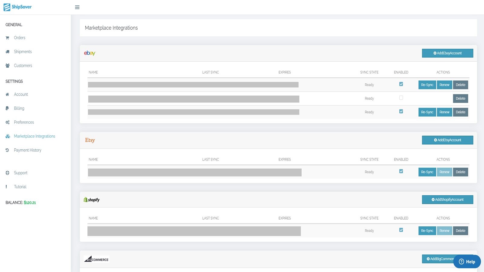 Connect all of your sales channels and ship/insure from one spot