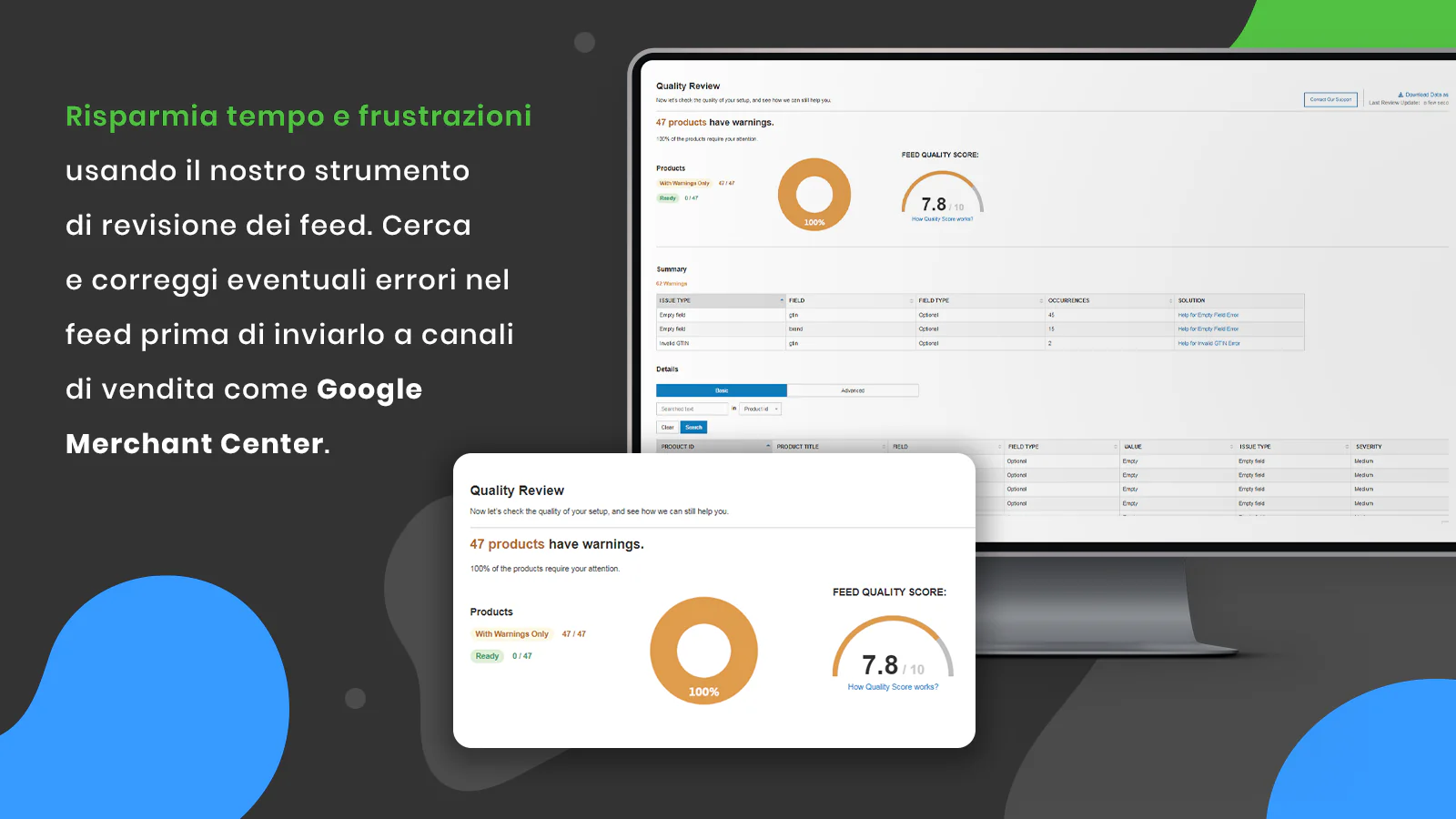 Verifica la qualità del feed prima dell'invio al Merchant Center