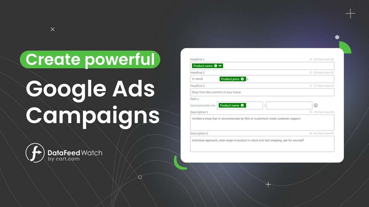 Campanhas de anúncios de texto do Google impulsionadas por feed de dados automatizado