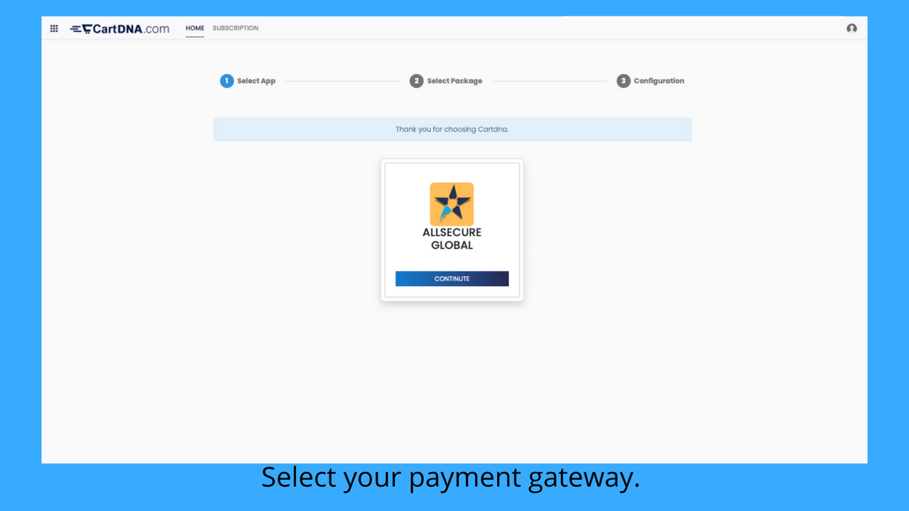 Selecione seu gateway de pagamento