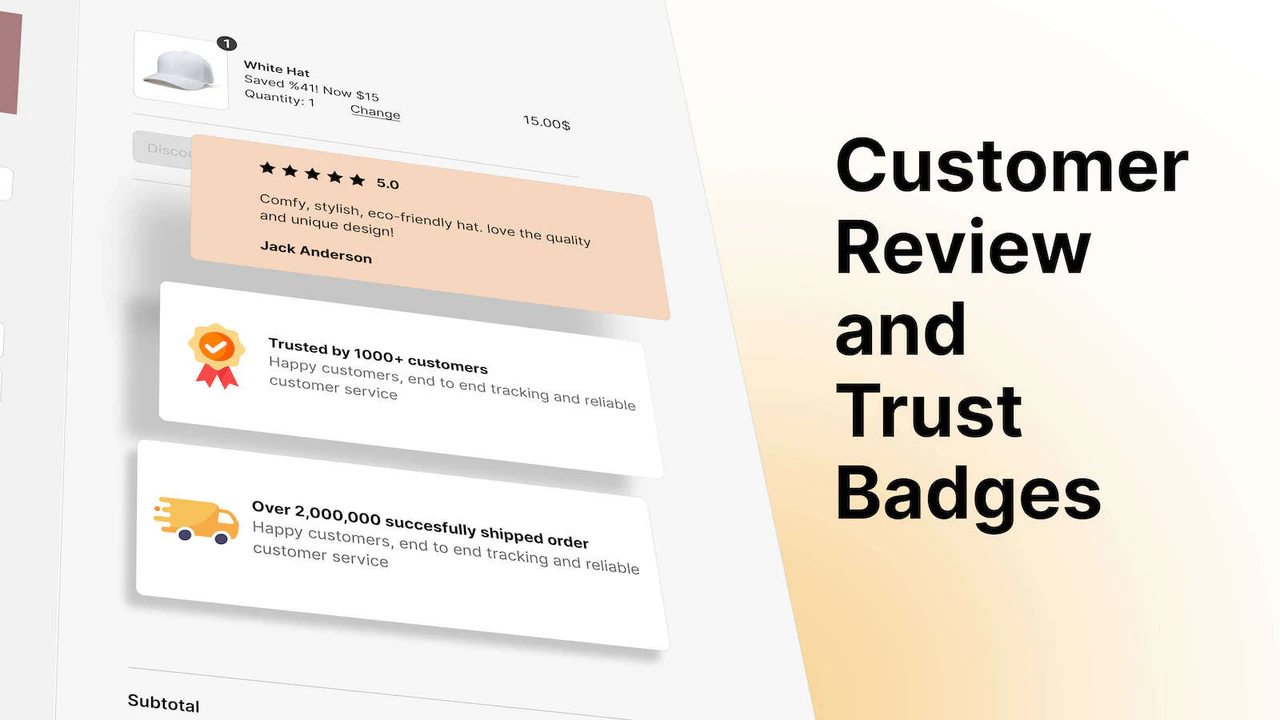 Customer reviews and payment icons in Checkout