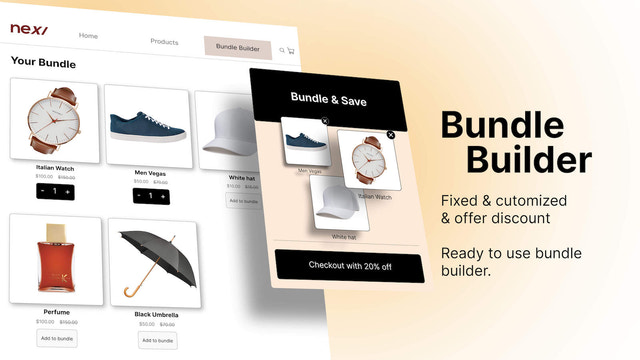 Bundle builder and mix and match bundles using Shopify functions