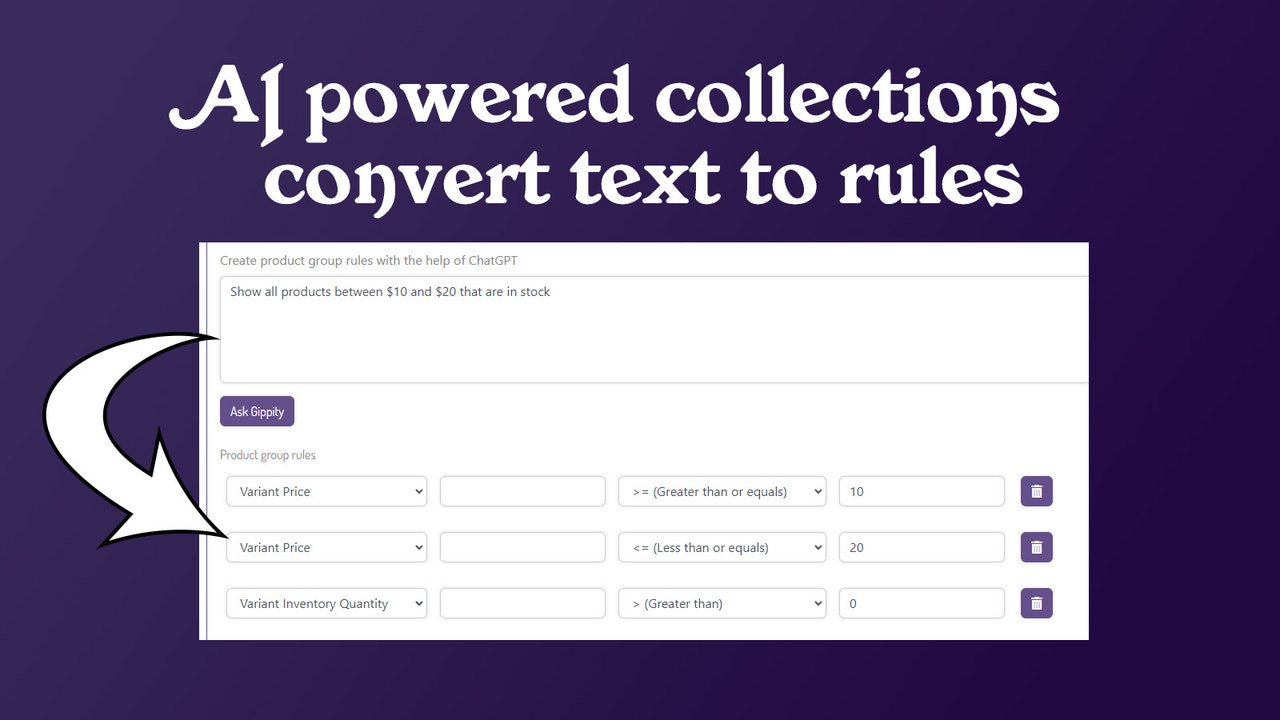 Conversión impulsada por IA de texto a reglas de ordenación de colecciones