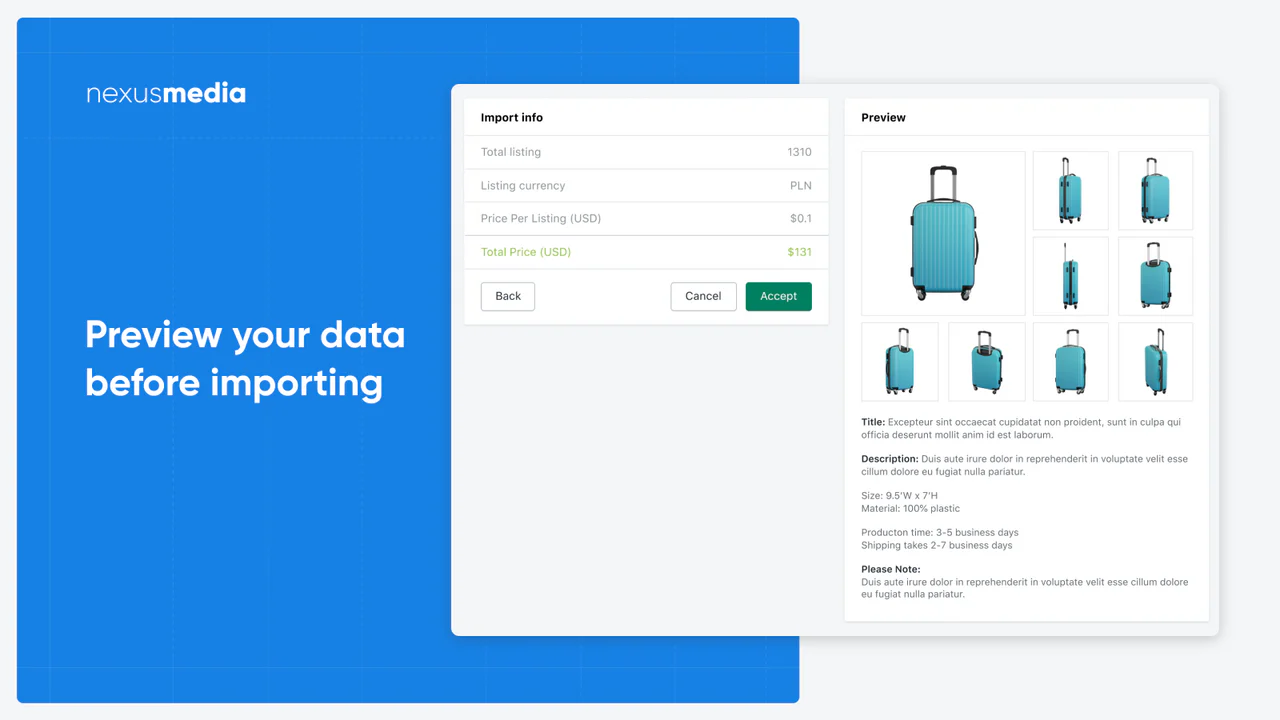 Preview data before importing