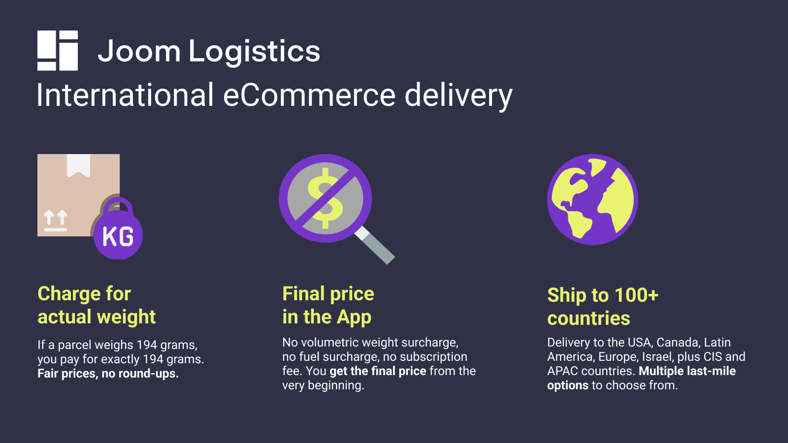 Internationell e-handelsleverans: Joom Logistics