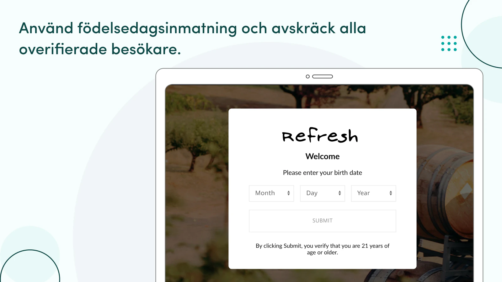 Avvärja alla obekräftade besökares födelsedagsinmatning.