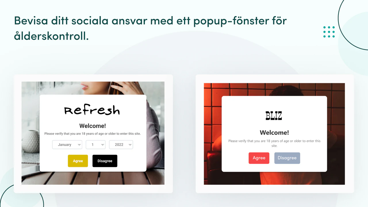 Bevisa ditt sociala ansvar med en popup för ålderskontroll.