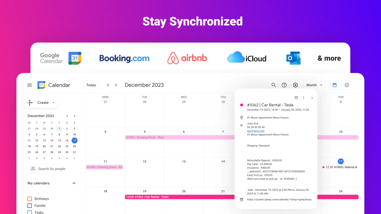 API - Google Calendar et iCalendar