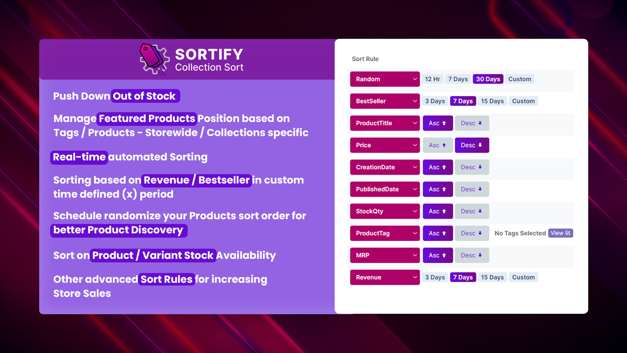 Sortify ‑ Collection Sort Screenshot