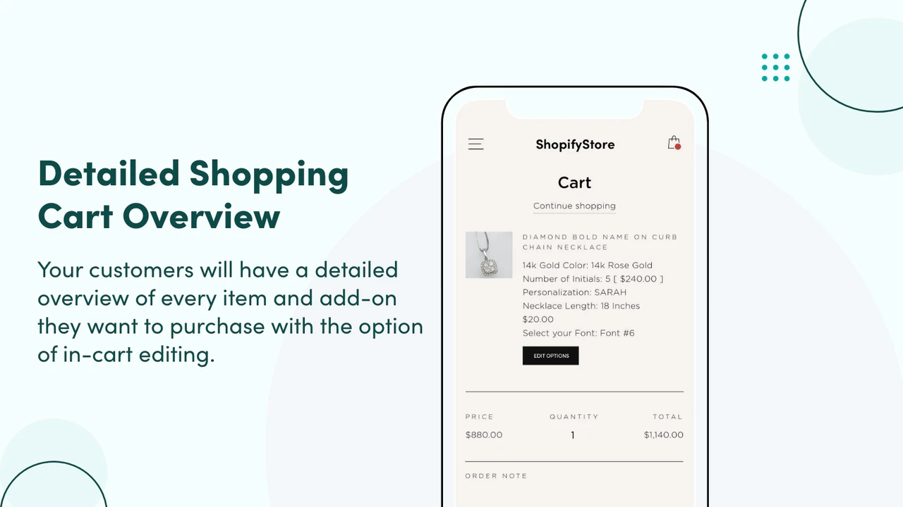 Detailed Shopping Cart Overview