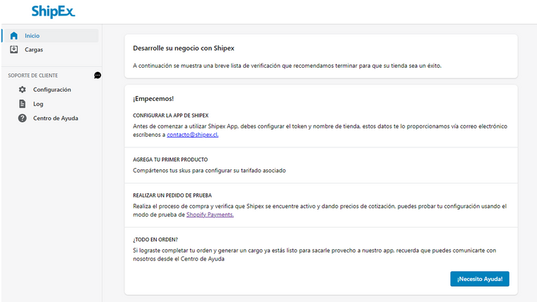 Shipex logística para Chile Screenshot