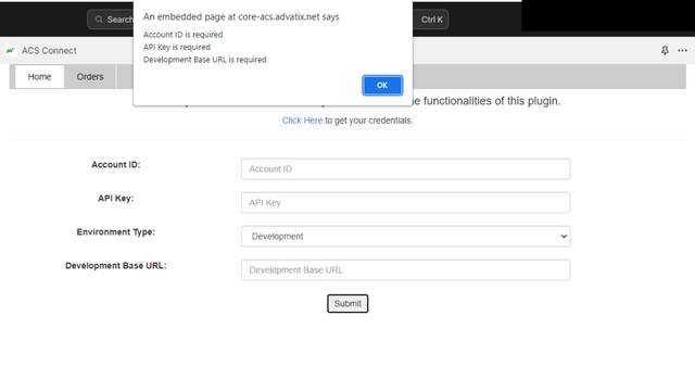 Account ID & API Key are required