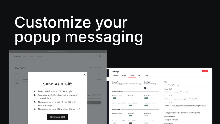 Giftify ‑ Gift Message Emails Screenshot