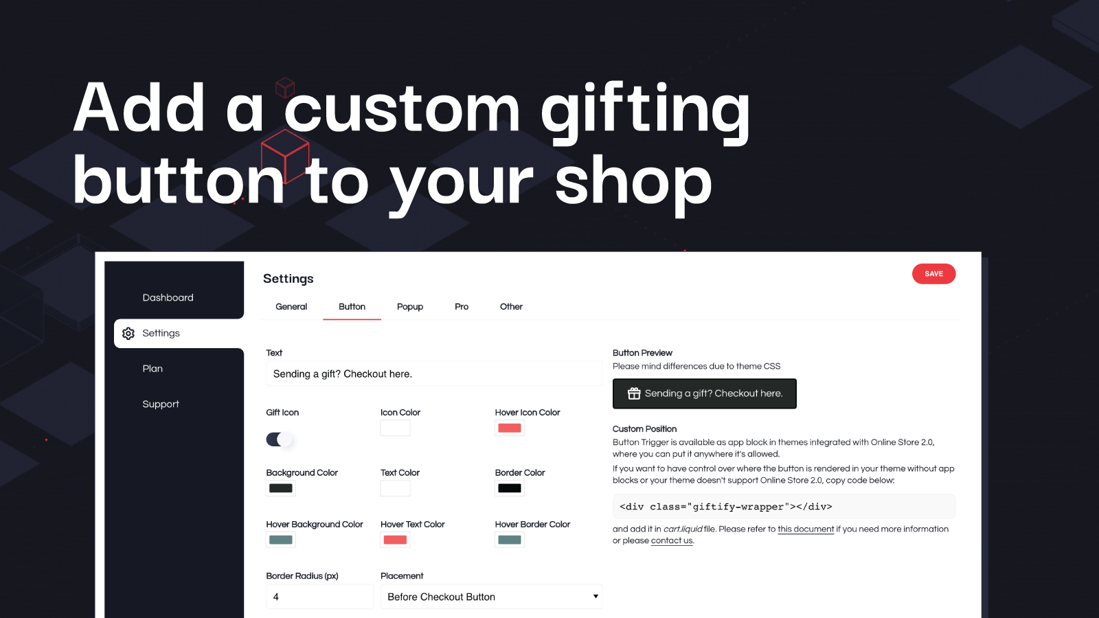 Customize your website's button