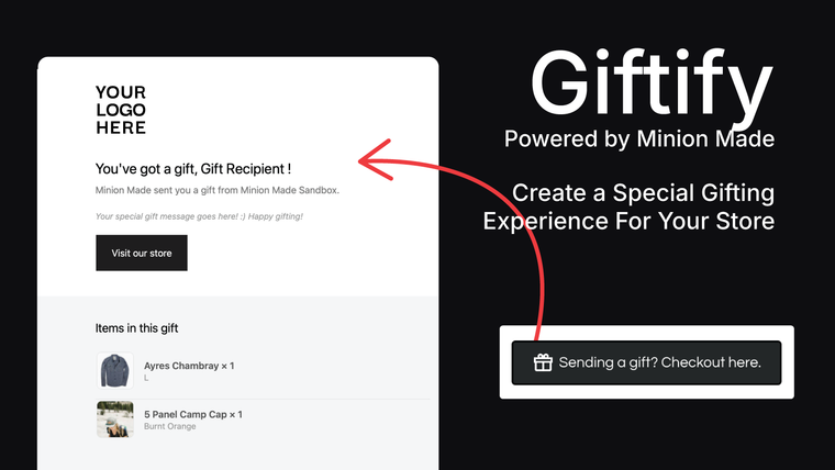 Giftify ‑ Gift Message Emails Screenshot