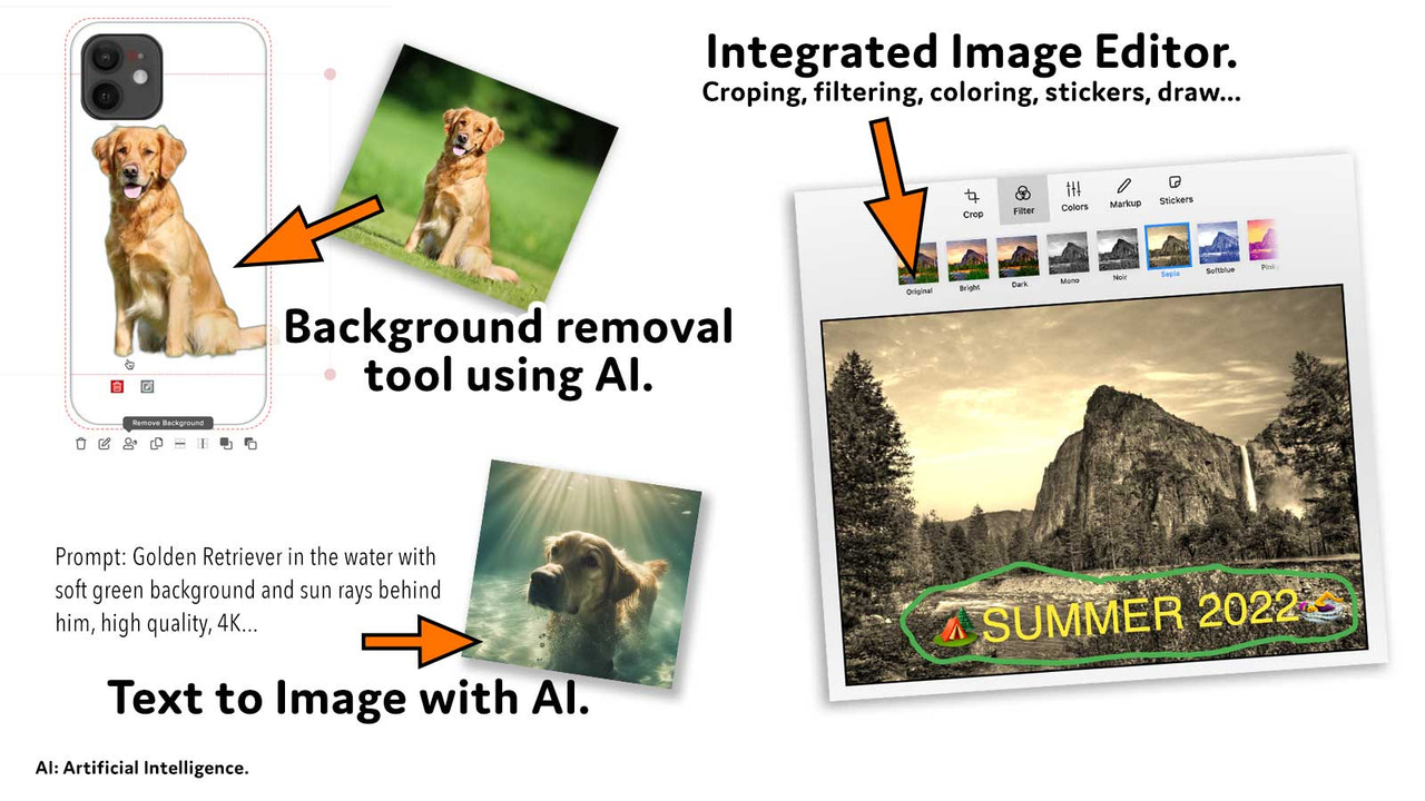 Artificial Intelligence features (AI Text to Image)