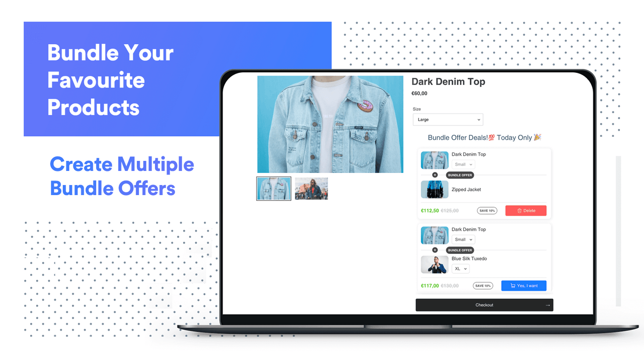 Multiple Upsell Bundle Offers embed on upsell funnels page