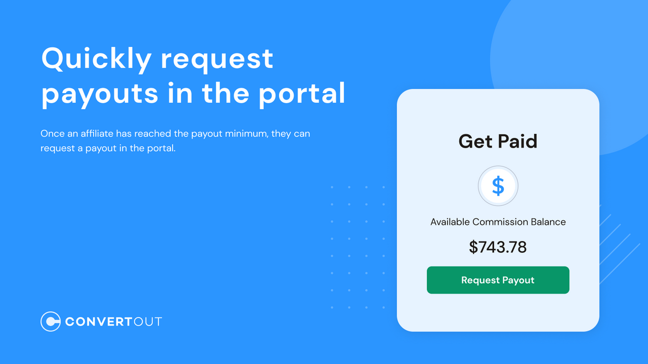 Easily request payouts