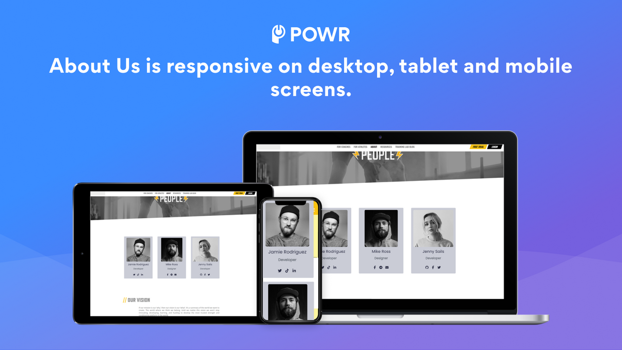 Page builder is responsive on desktop, tablet & mobile screens.