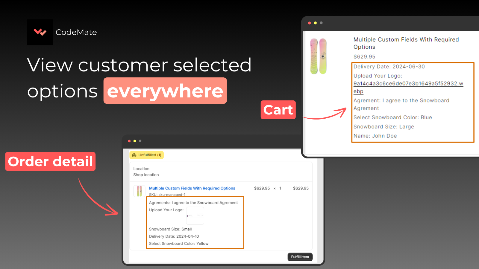 customize fields, personalized fields, image upload, order field