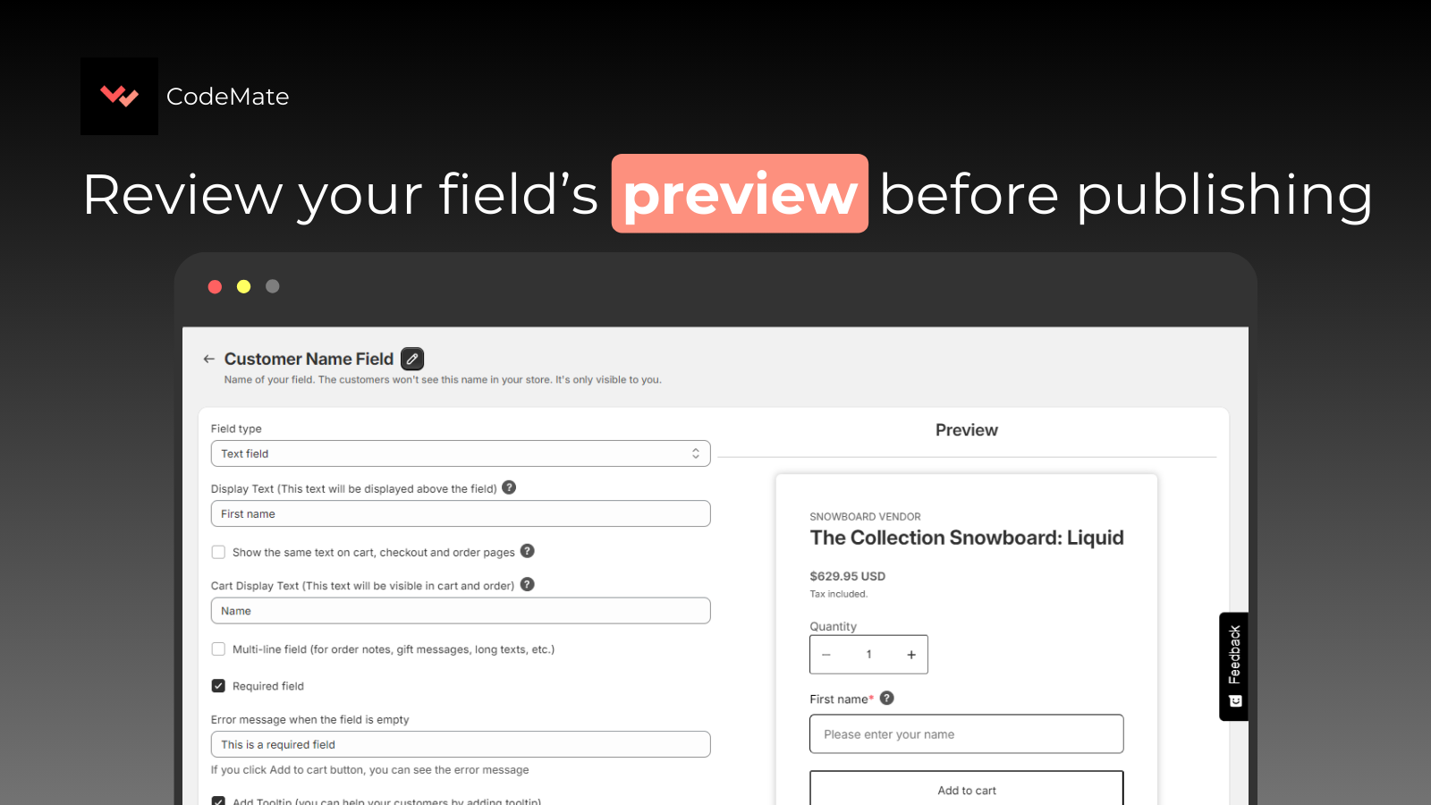customize fields, personalized fields, image upload, order field