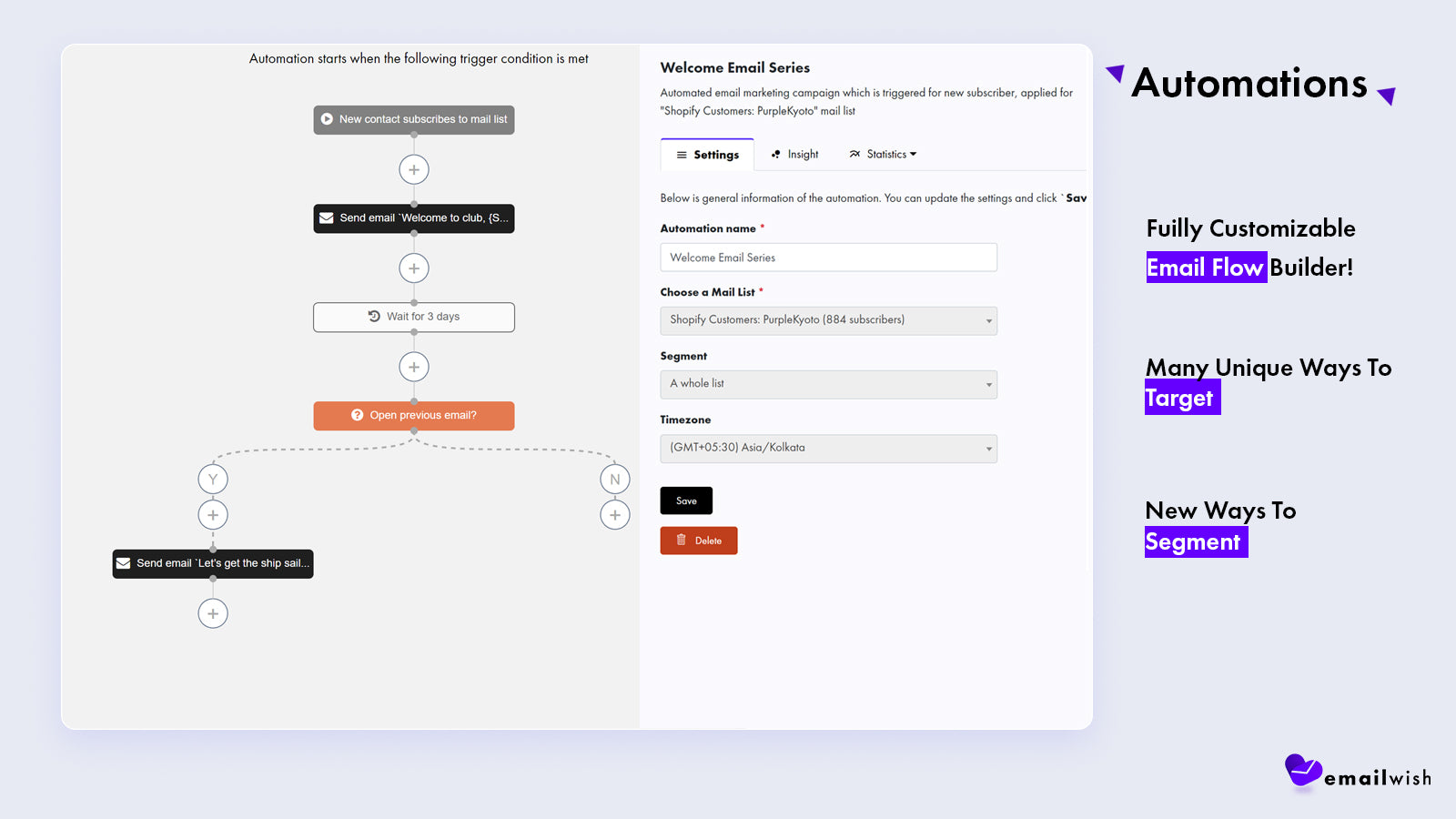 EmailWish:Prebuilt Email Flows Screenshot