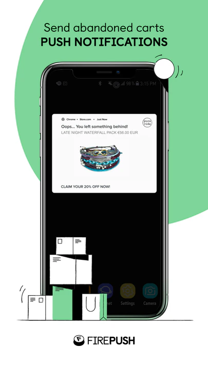 Forladte indkøbsvogne SMS og push for Shopify-butikker af Firepush