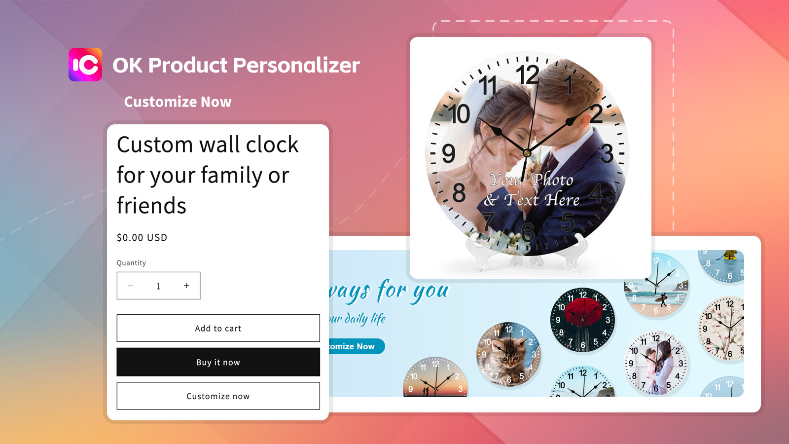 Personnaliser maintenant avec OK Product Personalizer