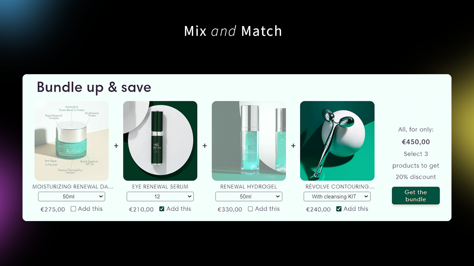 Offres de lots mix and match Shopify avec des réductions complexes