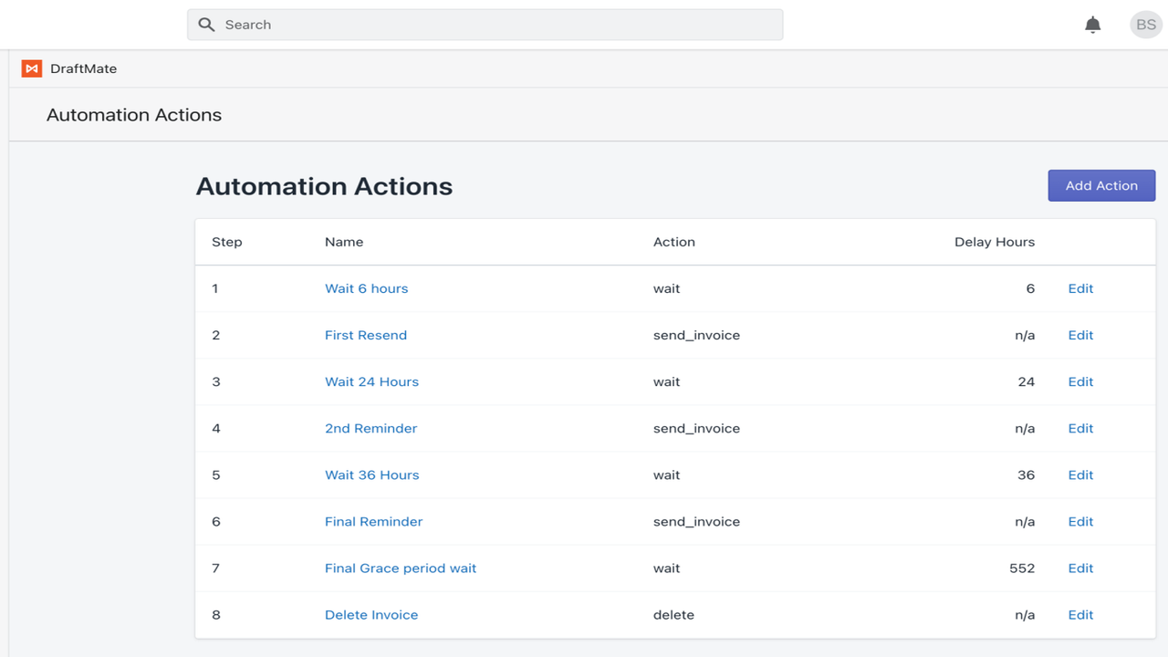 liste d'automatisation