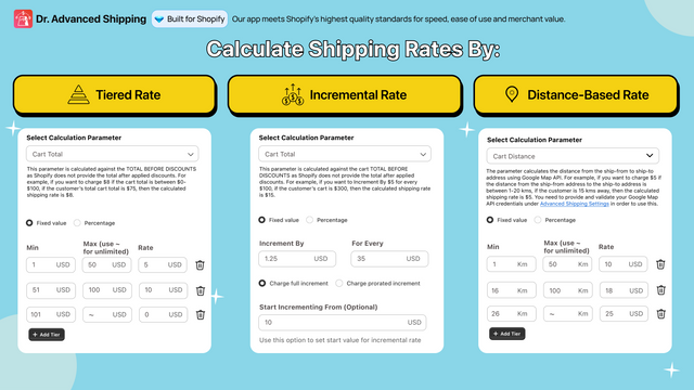 Calculate by Tiered, Incremental, Distance-based Rates