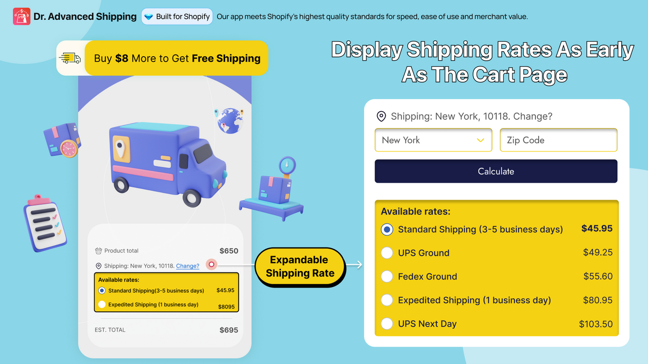 Display Shipping Rates As Early As The Cart Page