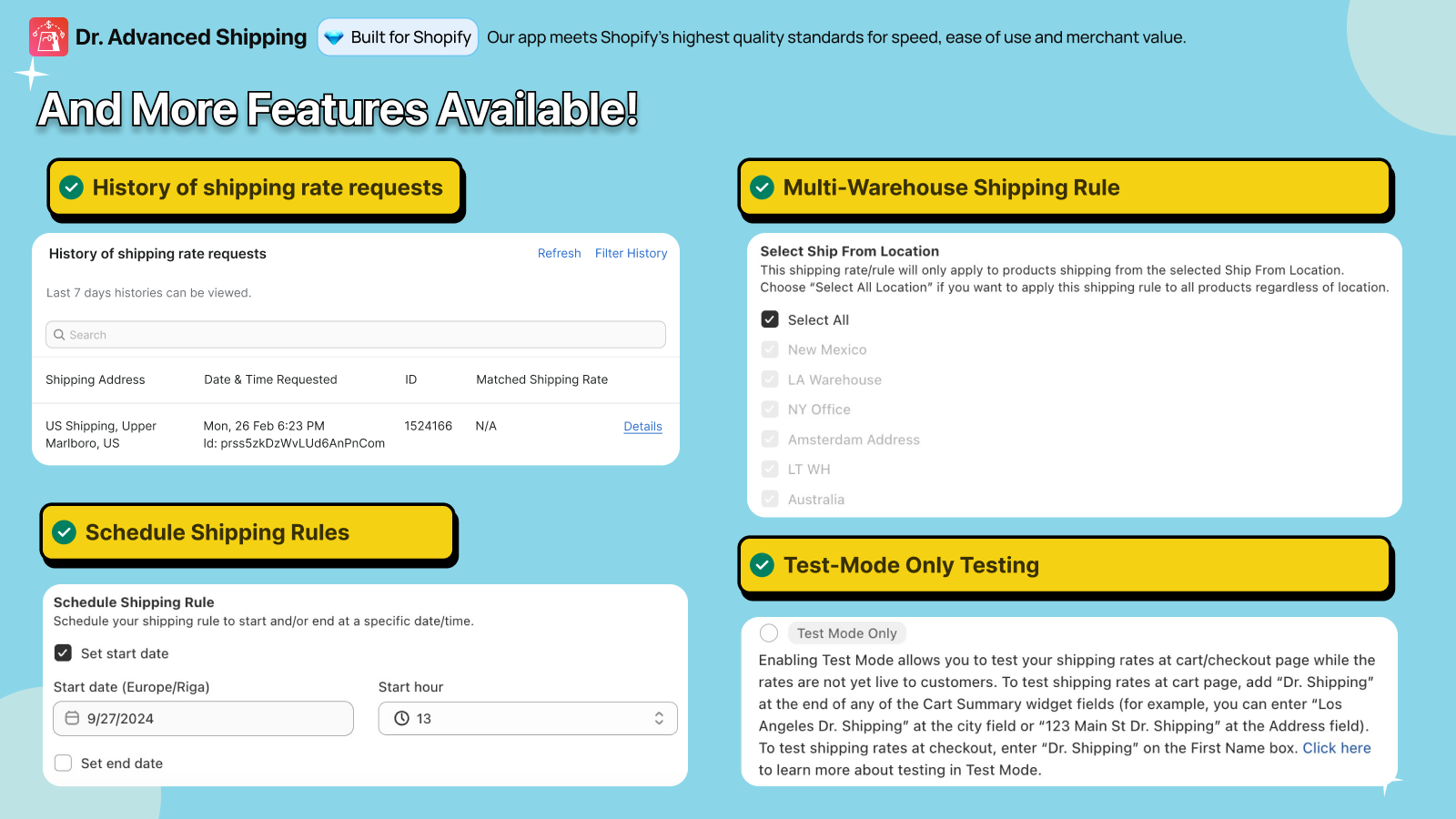 History, Multi-Warehouse, Scheduling, and more