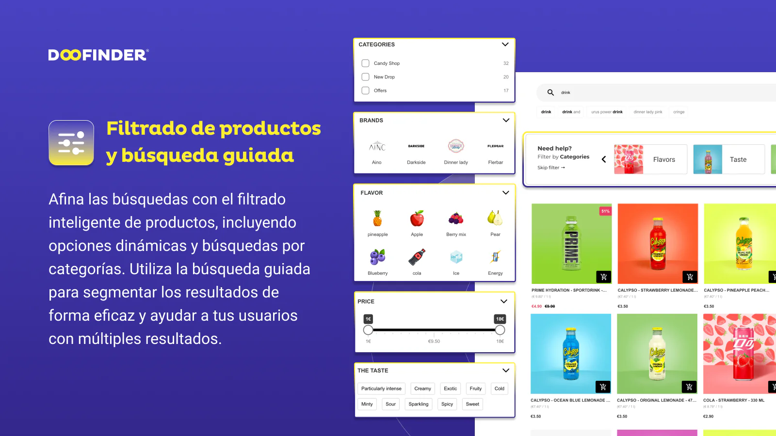 Filtrado de productos y búsqueda guiada