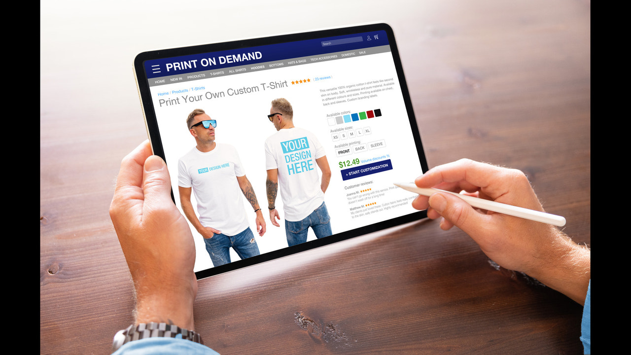 print on demand e-commerce winkel