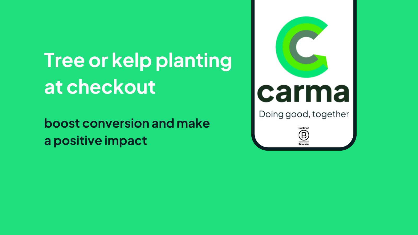 Plant trees or kelp at checkout